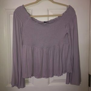 Off-The-Shoulder Light Purple Top